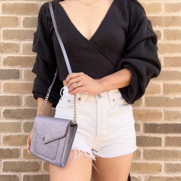 Kate Spade Large Flap Crossbody Purple Glitter - Picture 3 of 3